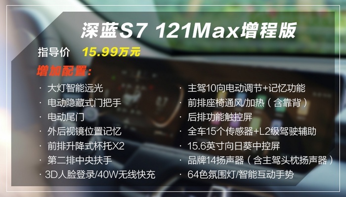 14.99万起就算了，配置还这么顶！深蓝S7怎么选