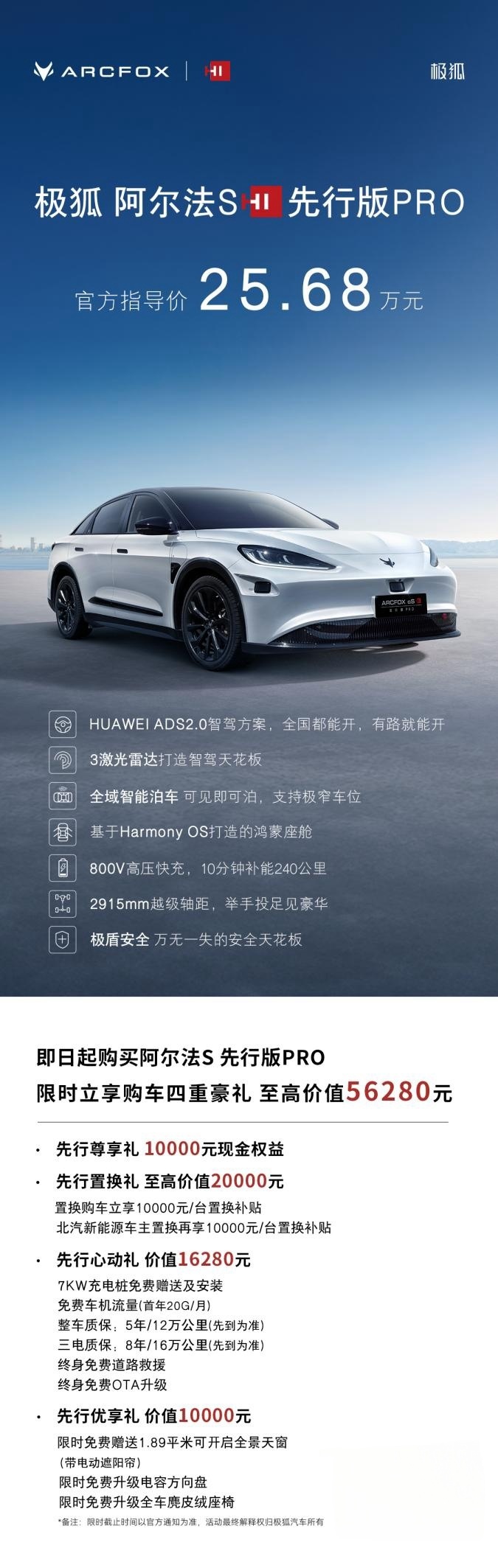 高阶智驾闭眼入！极狐阿尔法S先行版PRO 25.68万售价诚意拉满