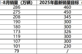 2025 年中国车企最新销量目标完成率分化，新能源转型成关键变量