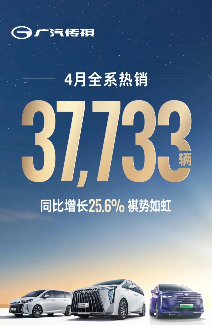 广汽集团4月销量13.33万辆 黄金周获新车订单近8万辆