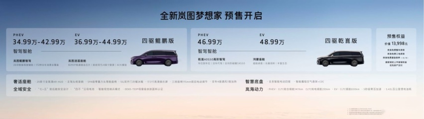 全球首款“华为系MPV”全新岚图梦想家发布，预售价34.99万起！