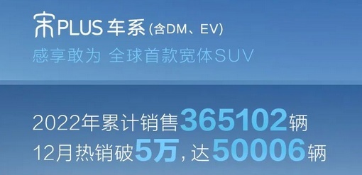 比亚迪海洋网销量数据出炉，2022年售出超70万