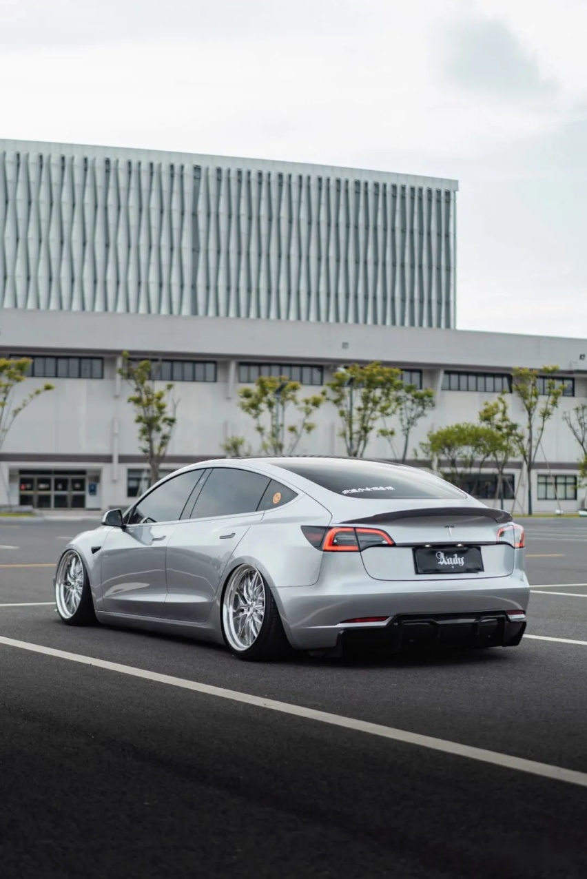 姿态风特斯拉Model 3，从迷彩战斗范变身成优雅绅士
