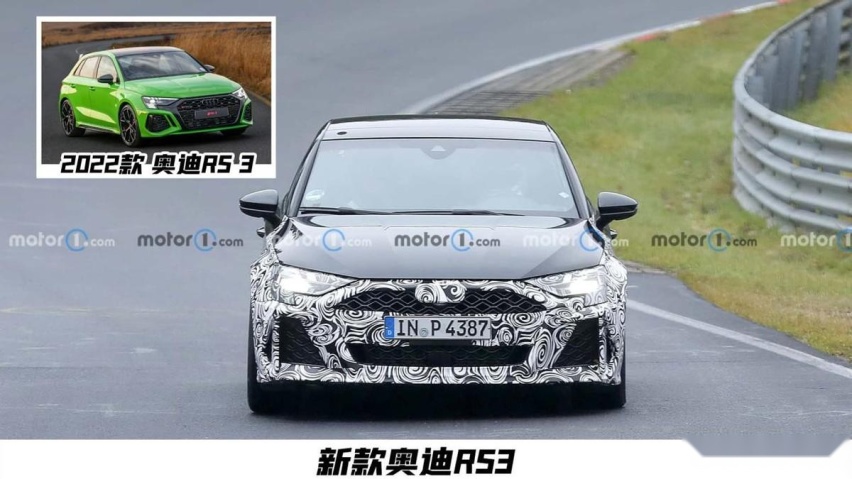 新款奥迪S3和RS3正在路试，前脸更帅气，五缸发动机再升级