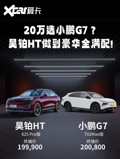 纠结20万纯电SUV？昊铂 HT VS 小鹏 G7 ，答案一目了然