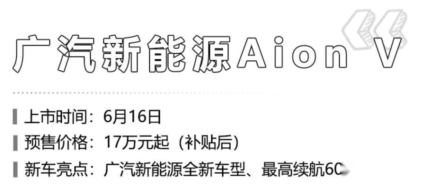 广汽新能源Aion V领衔，这6款重磅新能源车在6月上市