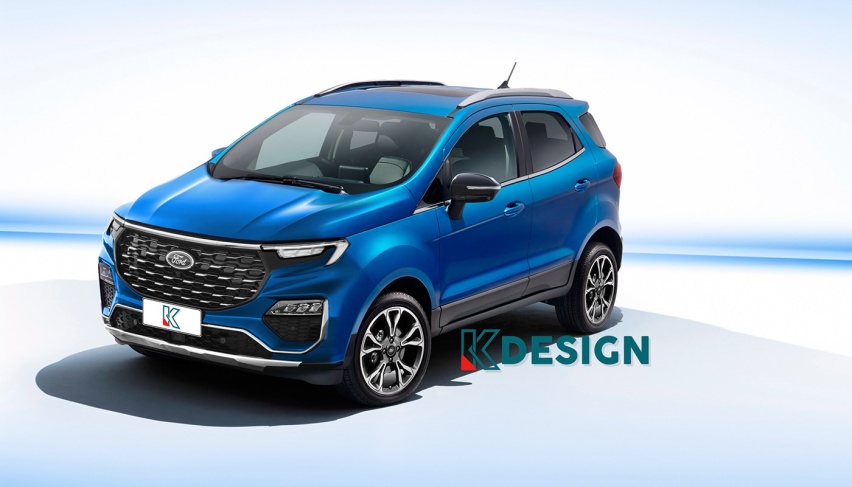 点阵格栅/贯穿头灯 福特全新EcoSport渲染图曝光
