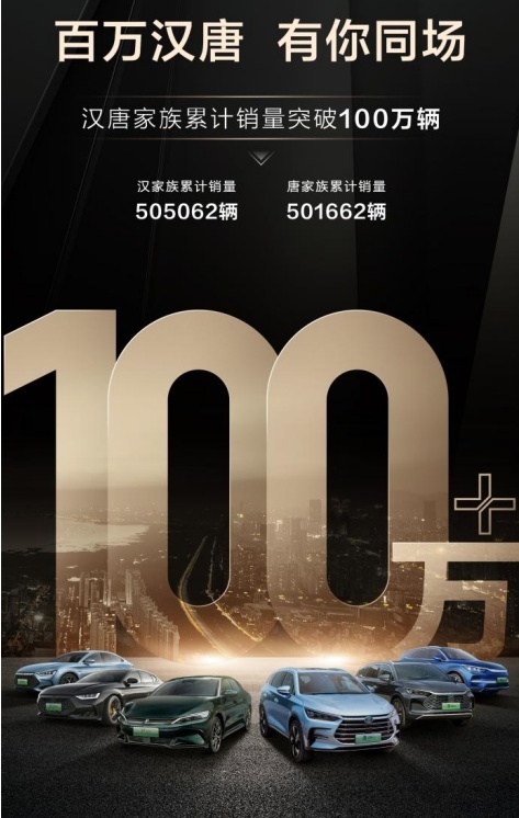 百万汉唐，有你同场，比亚迪汉唐双旗舰累计销量突破100万辆