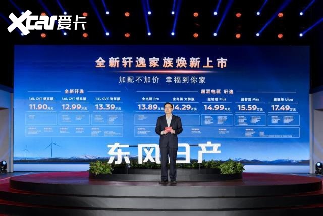 售价11.90万-17.49万 东风日产打造轩逸“全家桶”