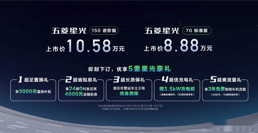搭载灵犀混动系统 五菱星光上市售8.88万元起 重塑A级家轿新标杆