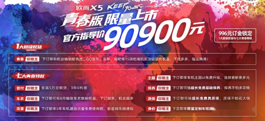 欧尚X5青春版上市售9.09万元，这五款主题皮肤绝了​