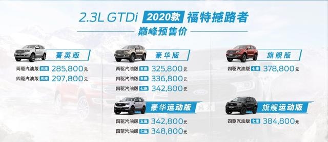 2.3T+10AT，新撼路者预售28.58万起，共推9款车
