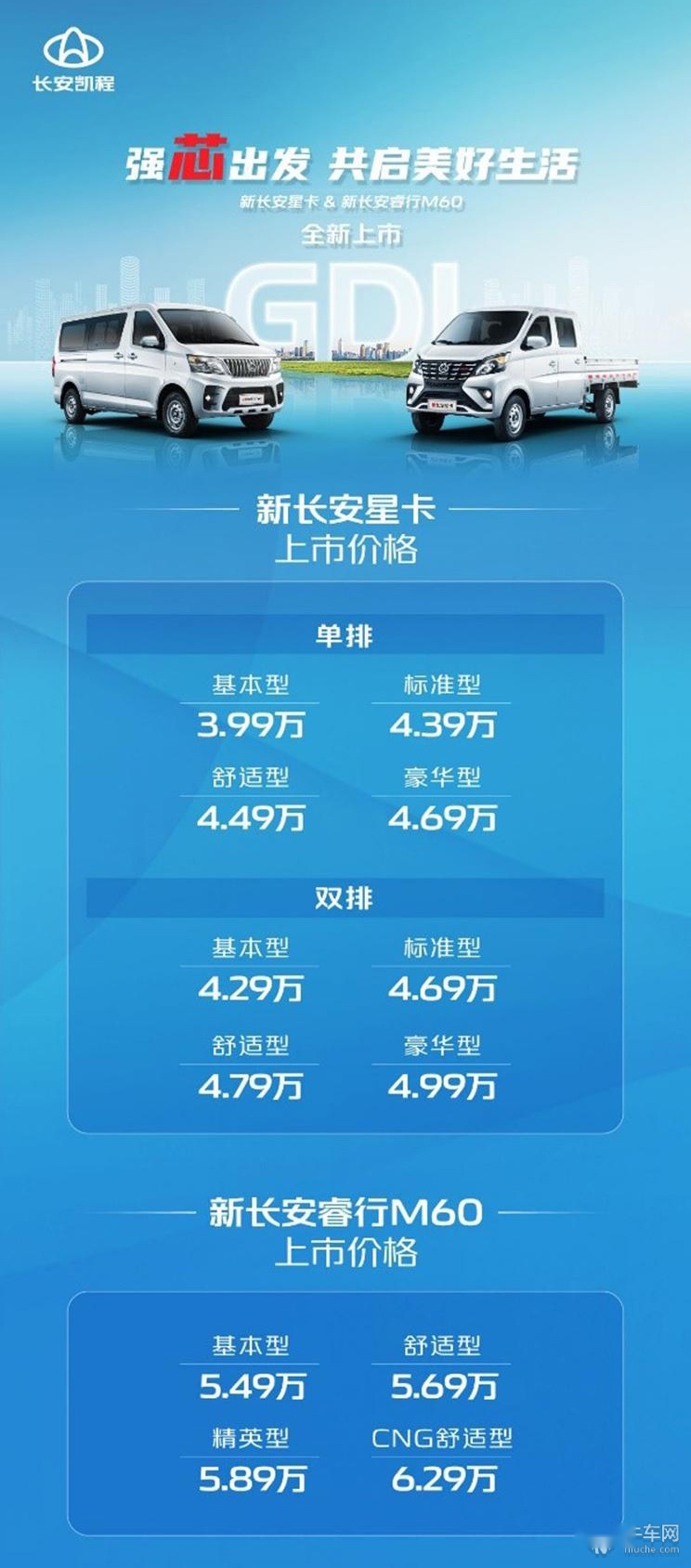 售价3.99万起，新款长安星卡/睿行M60正式上市！
