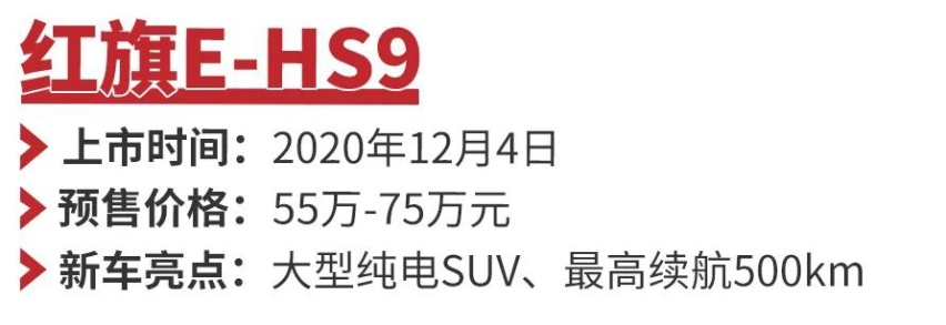 红旗E-HS9领衔，12月上市新能源车曝光