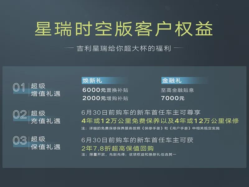 苍穹灰配色+高级内饰！吉利星瑞时空版13.27万元起售