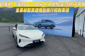 不玩虚的！海豹06 140km/h爆胎实测稳行不跑偏