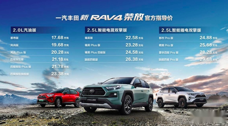 17.68万元起售/涵盖三种动力模式，一汽丰田新RAV4荣放正式上市