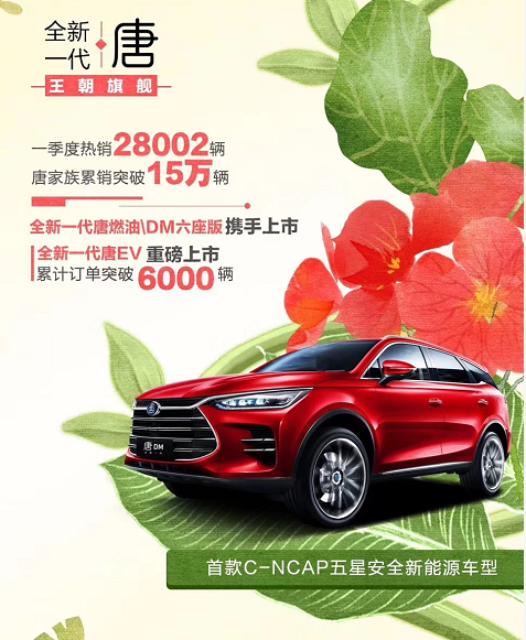 比亚迪第一季度销量公布：卖出115638辆新车，新能源超7万