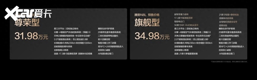 大六座安全豪华SUV腾势N8L正式开启预售，预售价31.98万起