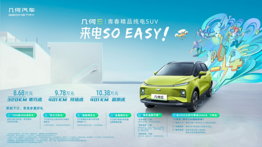 几何E上市即交付 8.68万元起让青春即刻起航