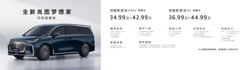 全球首款“华为系MPV”全新岚图梦想家发布，预售价34.99万起！