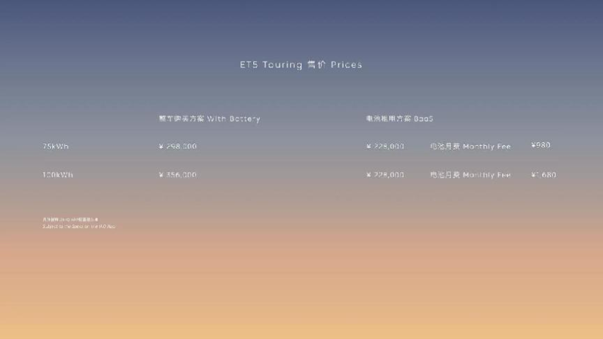 “瓦罐迷”的福音！蔚来ET5旅行版正式上市 售29.8万起