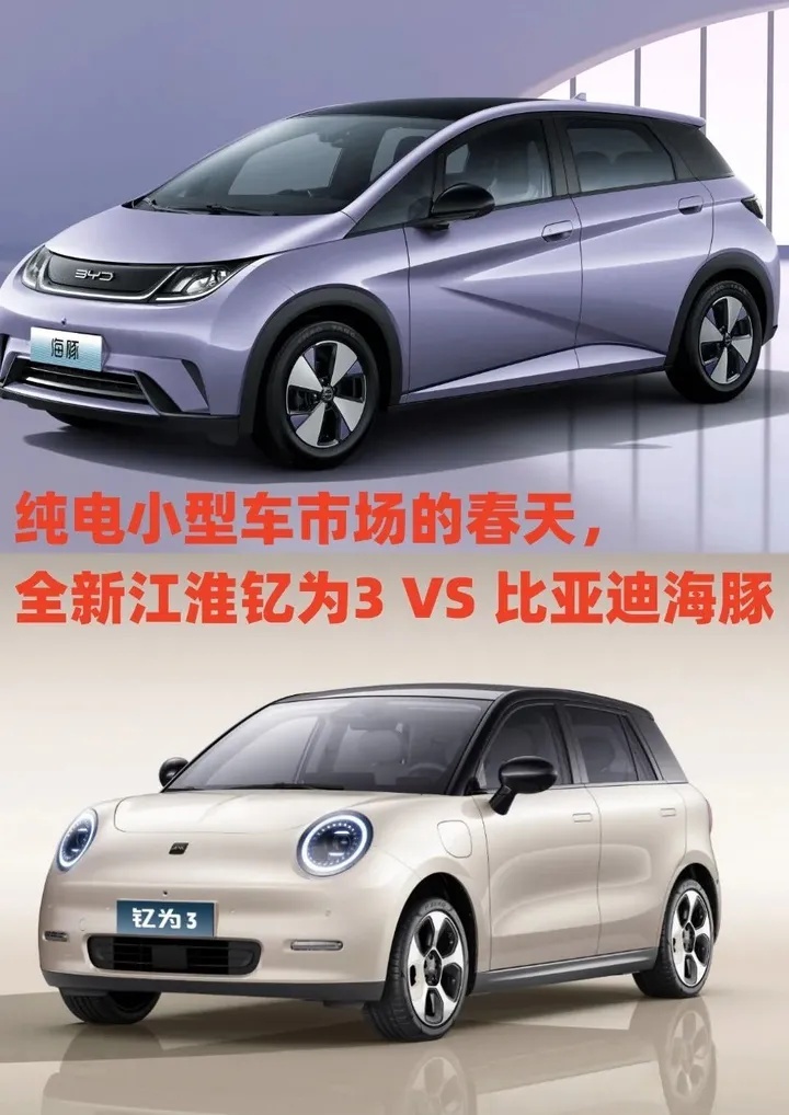 纯电小型车市场的春天，全新江淮钇为3 VS 比亚迪海豚