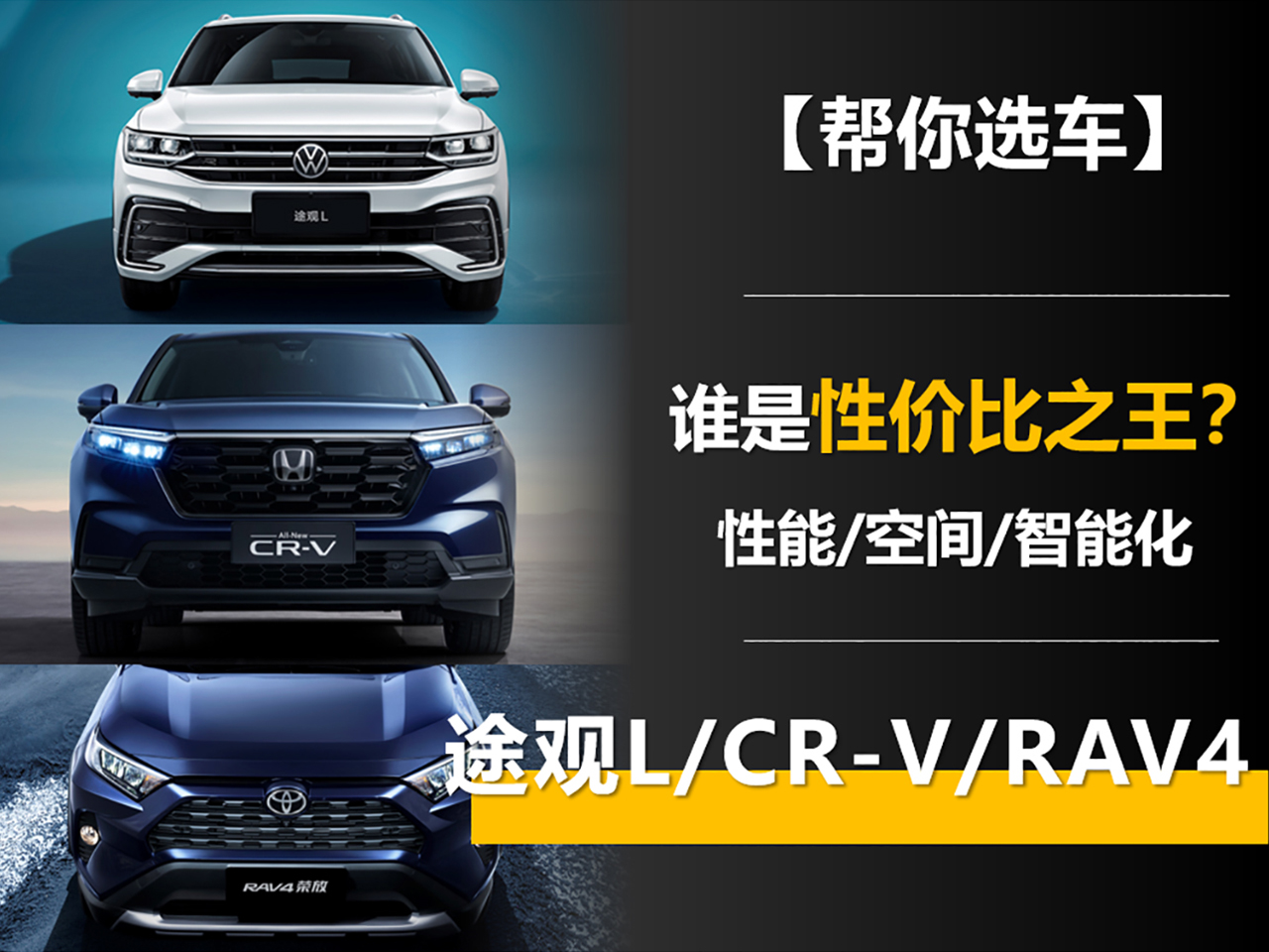 途觀L/CR-V/RAV4 誰是性價比之王?性能/空間/配置全對比 途觀L/CR-V/RAV4 誰是性價比之王?性能/空間/配置全對比