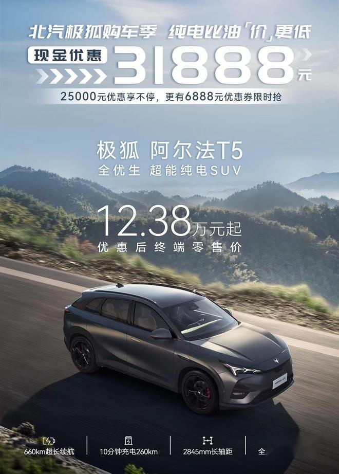 优惠超3万 极狐阿尔法T5和S5开启新一轮限时优惠