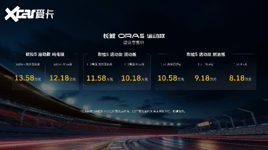 “想开车”回归！欧拉5GT/运动款10万级上市
