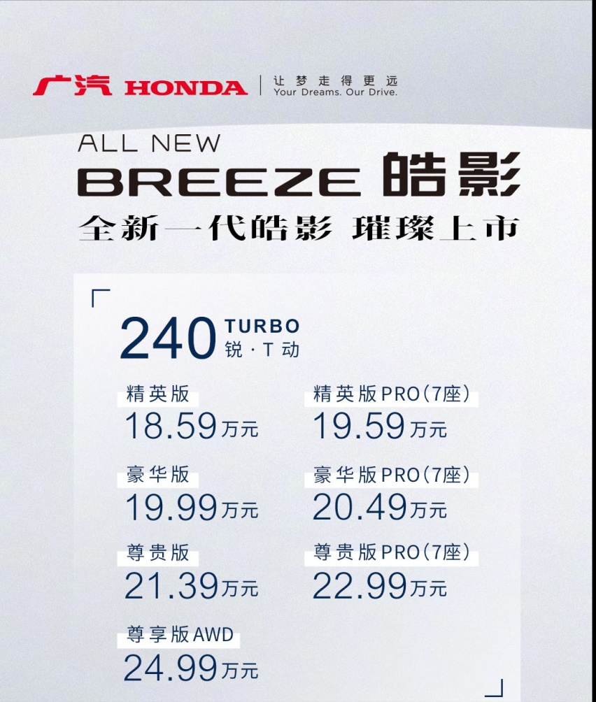 超级7座智能座舱，全新一代皓影上市，指导价18.59万-24.99万元