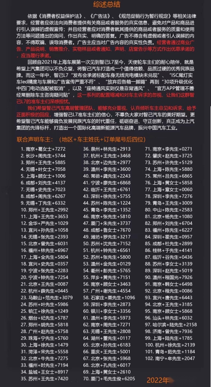 有套路没诚信？被爆虚假宣传，智己L7超百名准车主发布维权声明