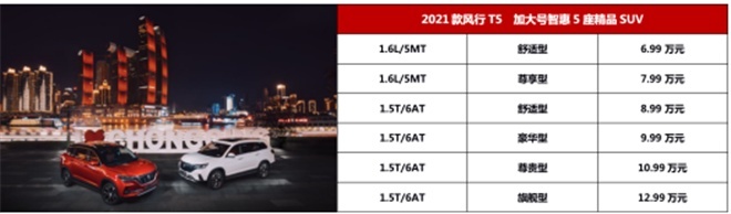 带T就是底气足！风行2021款T家族上市