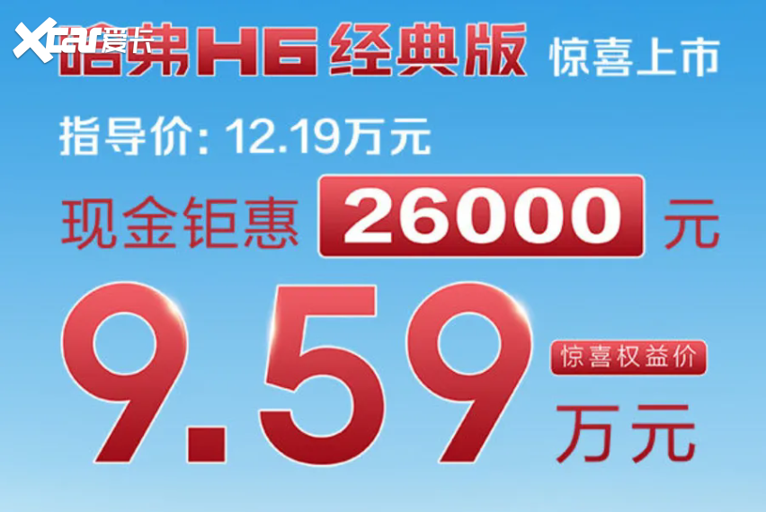 终于开窍，哈弗H6经典版定价9.59万