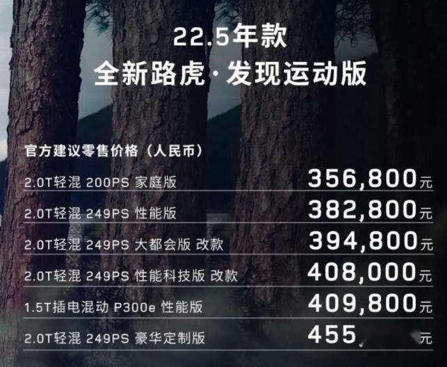 新款路虎发现运动版上市 售价35.68-45.58万 两款车型价格下调