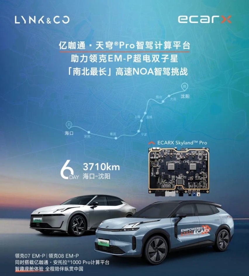 亿咖通·天穹®Pro智驾平台助力领克EM-P超电双子星智行千里