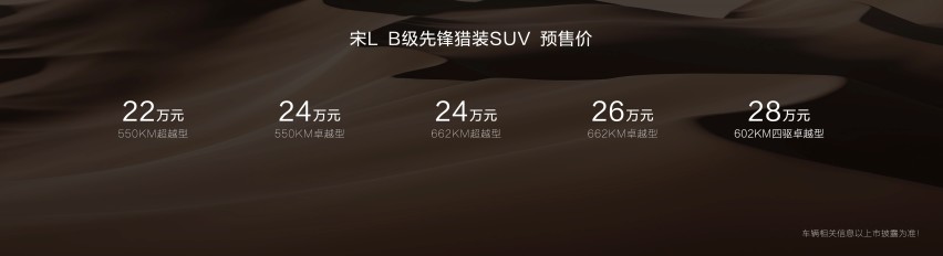 预售价22万起，比亚迪宋L剑指B级纯电市场