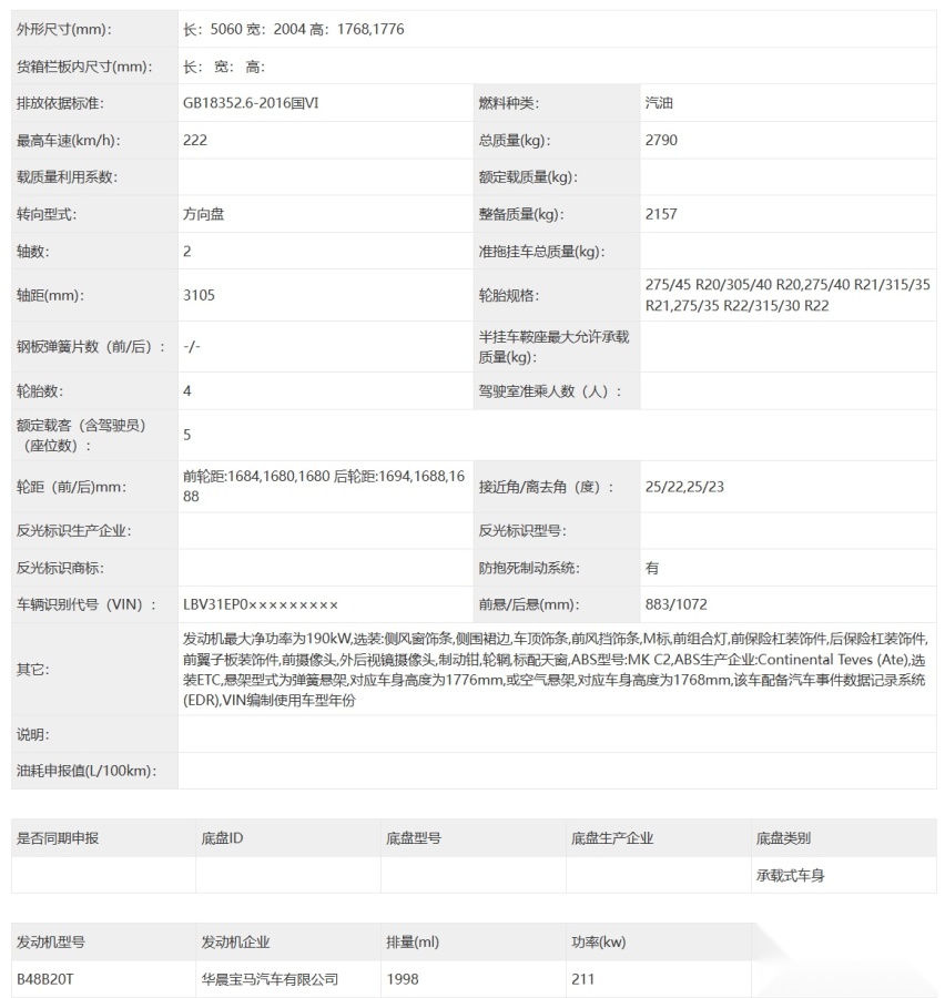9月份投产 中期改款国产宝马X5部分配置曝光 动力升级