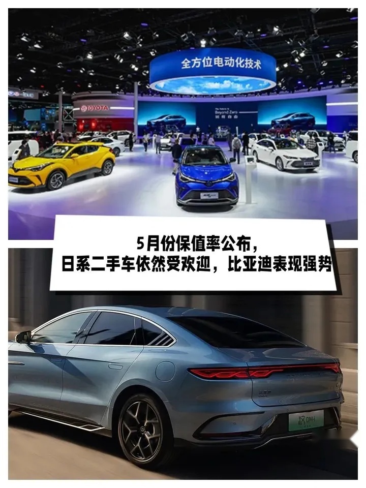 5月份保值率公布，日系二手车依然受欢迎，比亚迪表现强势