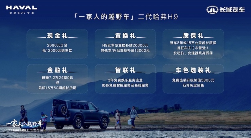 二代哈弗H9上市售19.99万起 配备TOD智能四驱