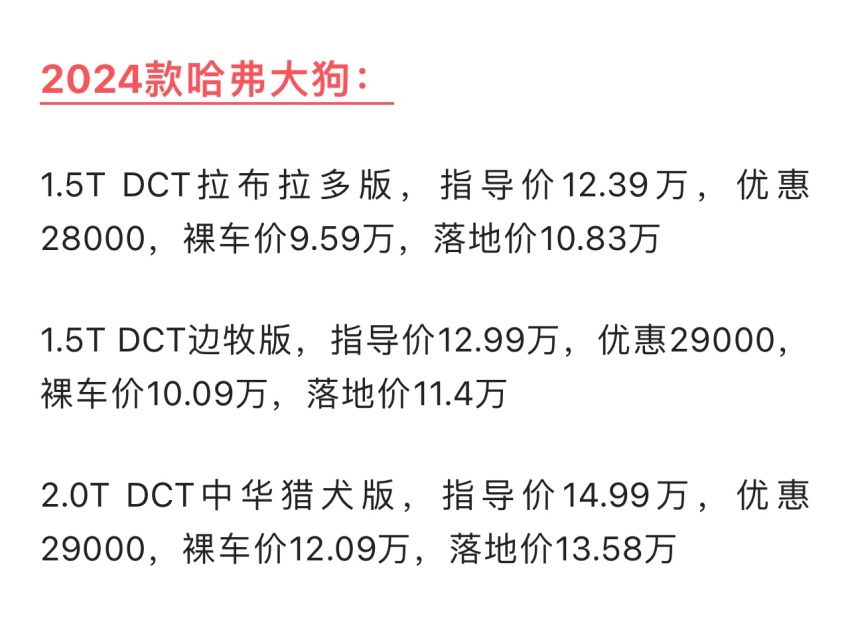2024款哈弗大狗落地参考，百公里油耗9.47升，这些优缺点知道吗？