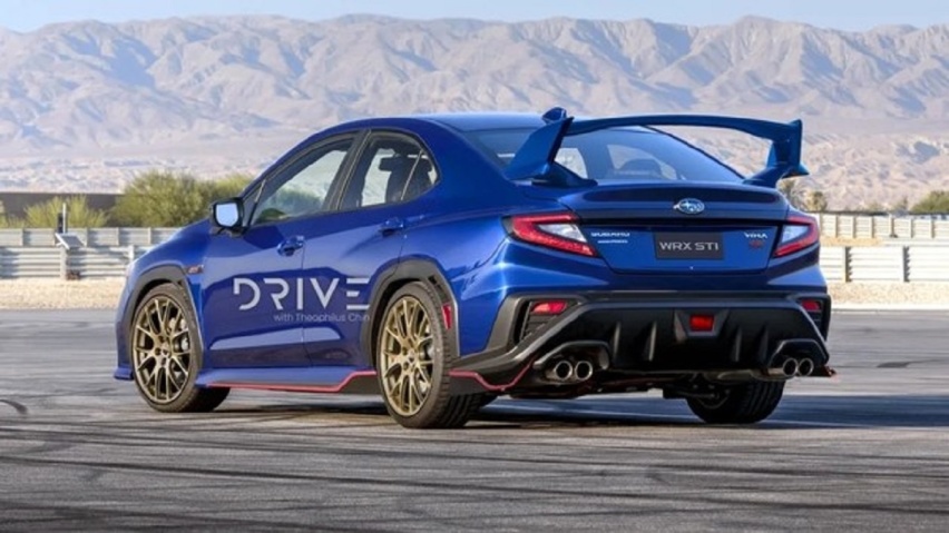 全新斯巴鲁WRX STI假想图，造型激进，输出近500匹