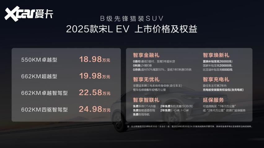 ​  2025款宋L EV成都车展正式上市18.98万元起