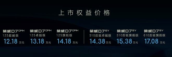 纯电、混动齐发，荣威D7双车上市，12.18万起