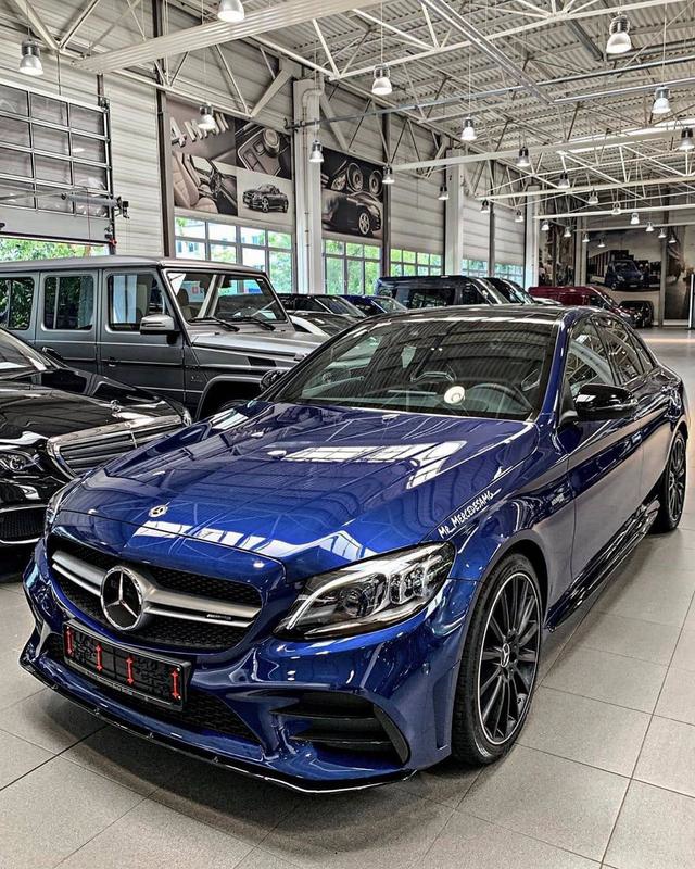 蓝色的运动风格 梅赛德斯amg c43海外实车