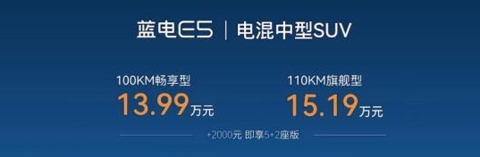 蓝电E5正式上市，搭载电混系统，将助力品牌取得销量增长