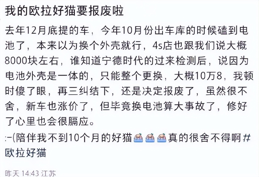 天价电池包？走向高端的欧拉，离消费者也越来越远