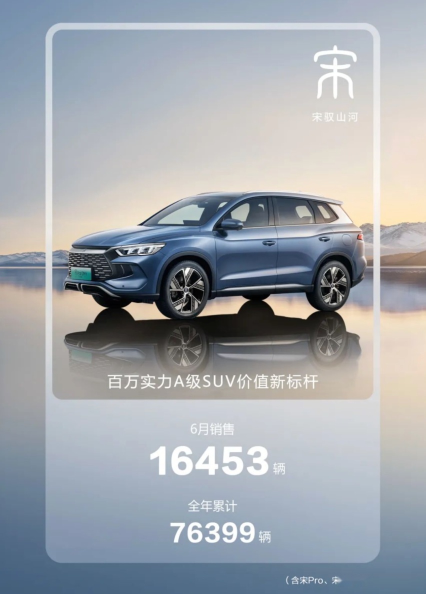 冠军领潮，比亚迪王朝网6月销量突破13万！