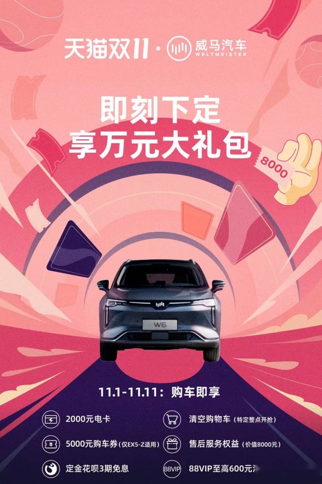 威马汽车下场双十一，硬通货优惠方案一年仅此一次