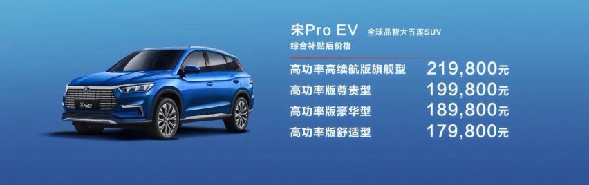 比亚迪宋Pro EV上市最大续航502KM 哪款最值得买?